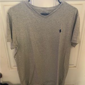 Polo Ralph Lauren V-neck tee shirt- heather gray, medium
